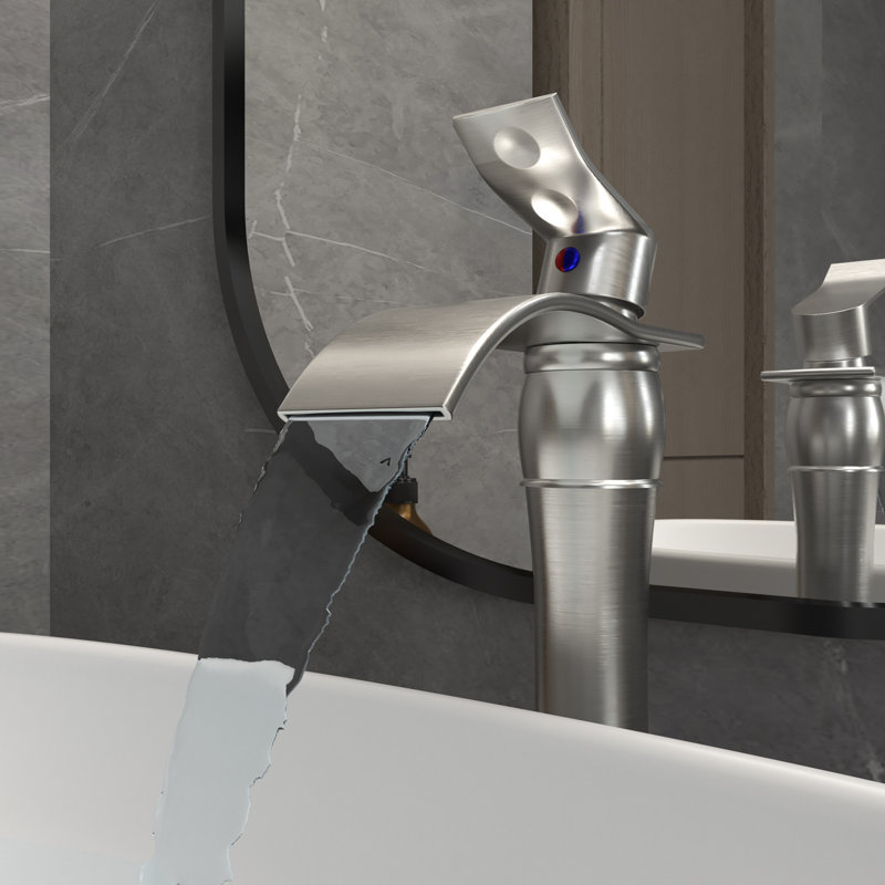 Waterfall Single Hole Single-Handle Vessel Bathroom Faucet