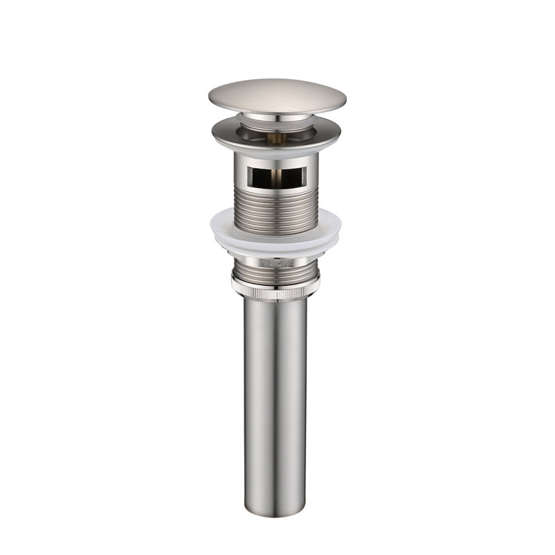 Robinet de lavabo de salle de bain à cascade, poignée simple, avec bonde escamotable (avec trop-plein) | Idée de cadeau