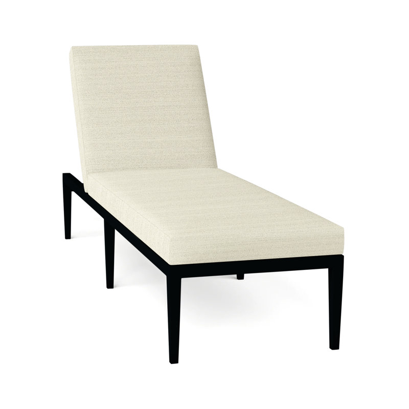 Elegante 78" Long Reclining Single Chaise with Cushions, No Welt, Bali Pearl, Elegante #97 Midnight
