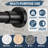 This matte black stainless steel no-drill tension shower rod adjusts from 32-80 inch and needs no tools; its no-slip, no-rust design is intended for bathroom use.