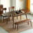 Walnut Colour Solid Oak Round Corner Diagonal Leg Telescopic Table 1.2-1.6M, For 6-8 People To Meet Dining Table Wood (Walnut Colour)