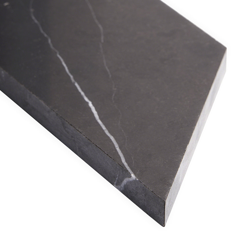Blackout Nero Marquina 3" x 12" Honed Chevron Marble Subway Tile (3.75 Sq. Ft. / Case)