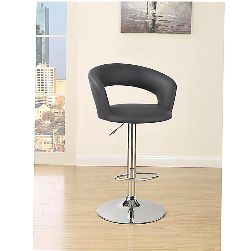 Grey and Chrome Adjustable Bar Stool