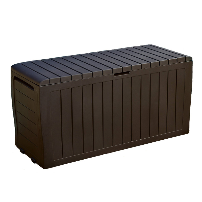 71 Gallon Resin Outdoor Storage Box, Brown