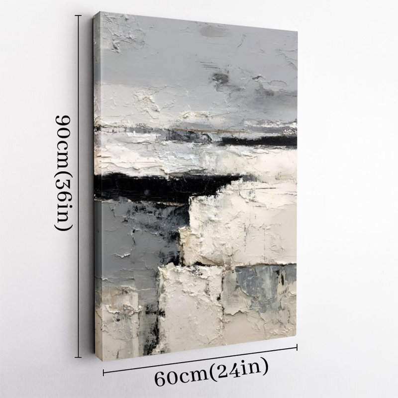 Art mural sur toile encadré en 2 dimensions, peinture abstraite, niveaux de gris, peinture à l'huile expressionniste, reproduction d'art sur toile, décoration idéale, cadeau idéal, prêt à accrocher