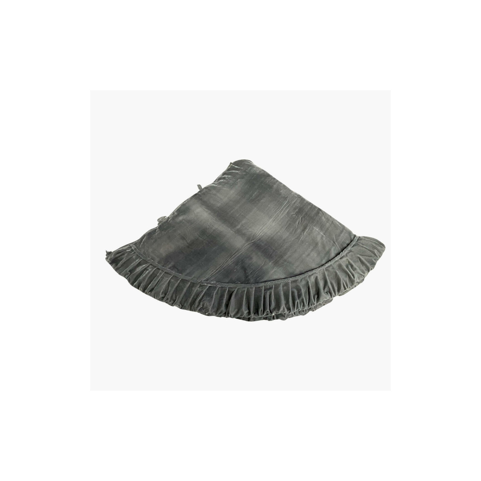 Vickerman Plush Black Velvet Christmas Tree Skirt, 1" H x 60" W, Silver