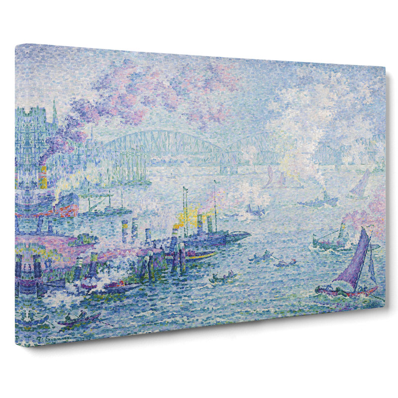 The Port Of Rotterdam by Paul Signac - Wrapped Canvas Painting, 50cm H x 76cm W x 3cm D