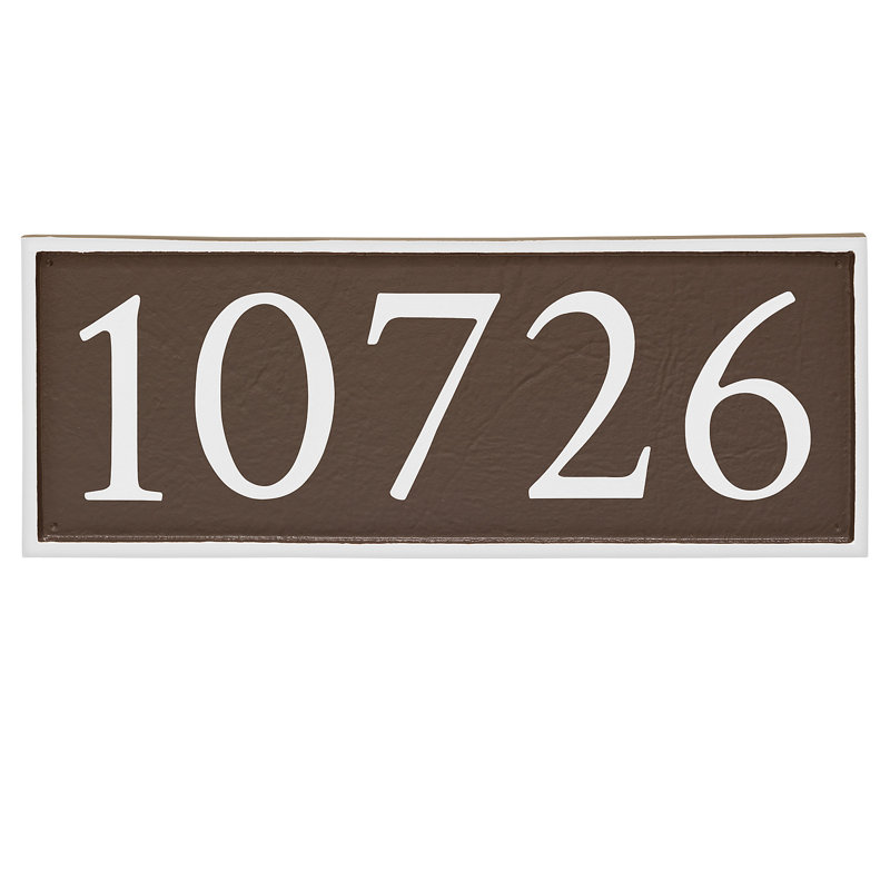 Plaque d'adresse murale 1 ligne Serif, Blanc, Cuivre