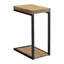 Table d'appoint industrielle noire et antique couleur muscade, avec plateau rectangulaire en bois et piètement en métal