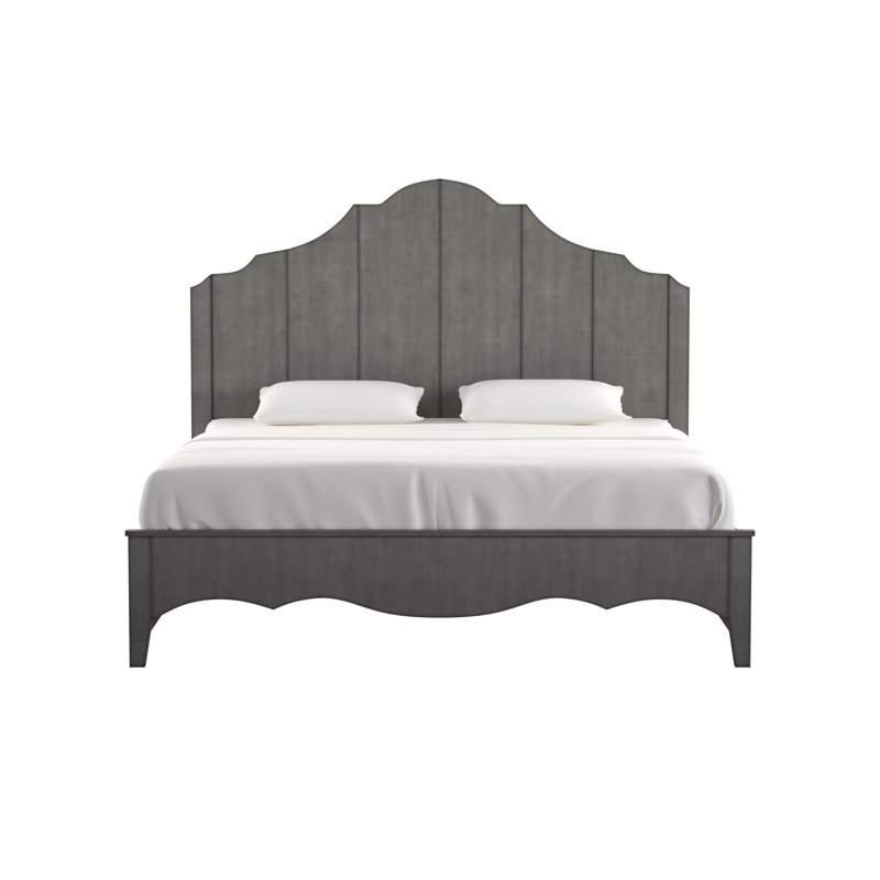 Lit plateforme avec rangement bas Woodside, Gris, Très grand