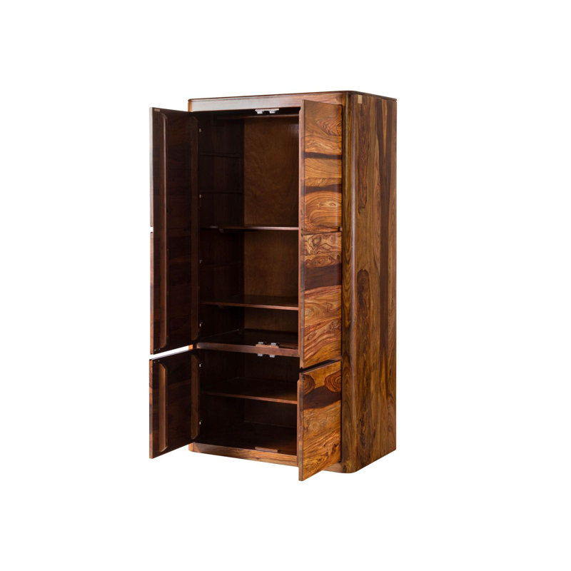 Toronto Solid Wood Wardrobe, Walnut Wood
