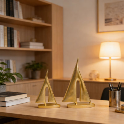 2 Pack Modern Sculptor Home Decor, Sailboat Ornaments, Boat Decorative Statues, Art Sculptures And Figurines, Sailboat Gifts, Shelf Decorations For Living Room, Bedroom, And Office