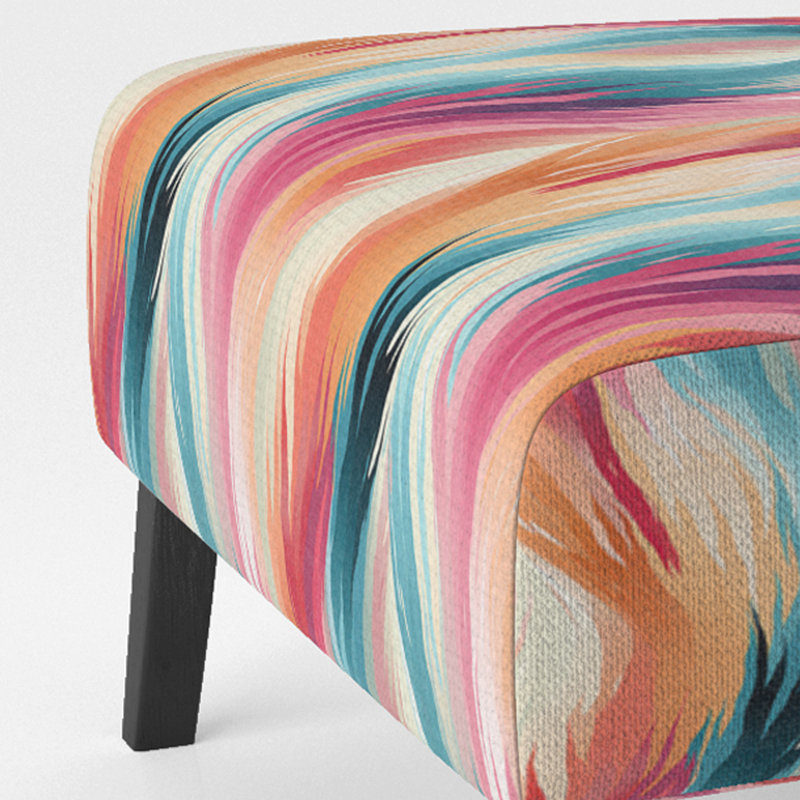 Fauteuil de chambre rembourré turquoise et rose Ikat Fusion Ikat