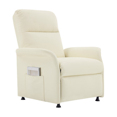 Fauteuil d'appoint inclinable électrique avec poches latérales, fauteuil inclinable rembourré avec dossier épais