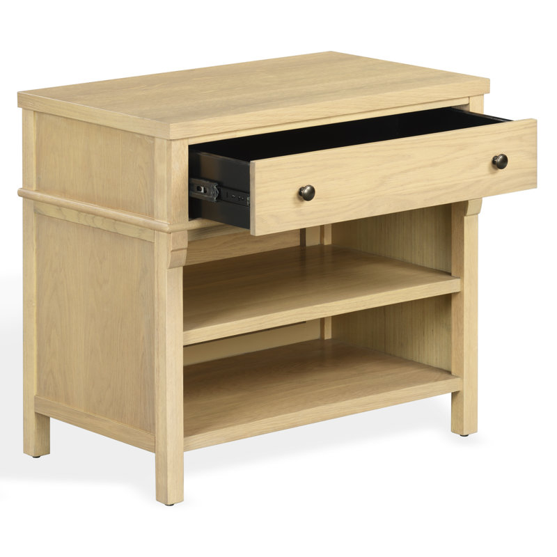 Haylie 1 Drawer Wood Nightstand, Oak