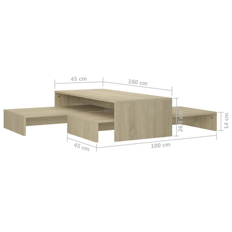 Godber Sled Coffee Table with Storage, Sonoma Oak