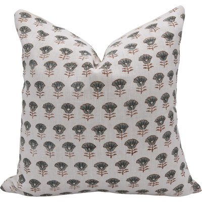 Floral Linen Outdoor Pillow Cover