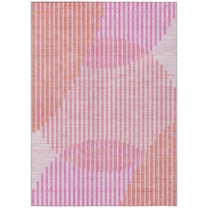 Elowen Pink Washable Indoor-Outdoor Rug - , 9' x 12'