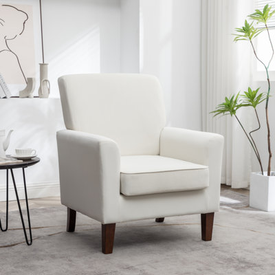 Chaise avec accoudoirs en mélange de polyester à motifs, structure en bois de bouleau massif avec pieds fuselés bruns, chaise d'appoint rembourrée de mousse avec garniture pour le bureau du salon