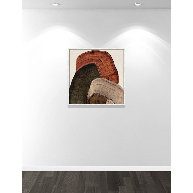 «Folded Earth I» par Casa Fine Arts, Grain de bois blanc, L 32 po x H 32 po, Framed Print