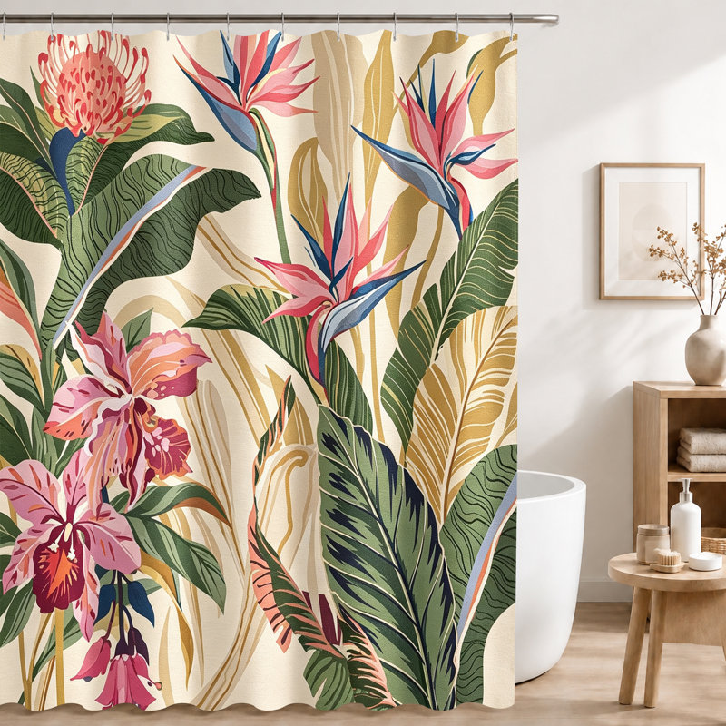Shower Curtains with Hooks Included