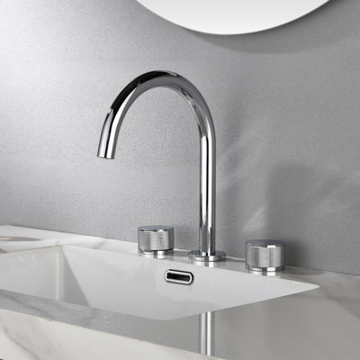 9-3/5" Widespread Dual-Handle Control Bathroom Sink Faucet in Lead-Free Solid Brass