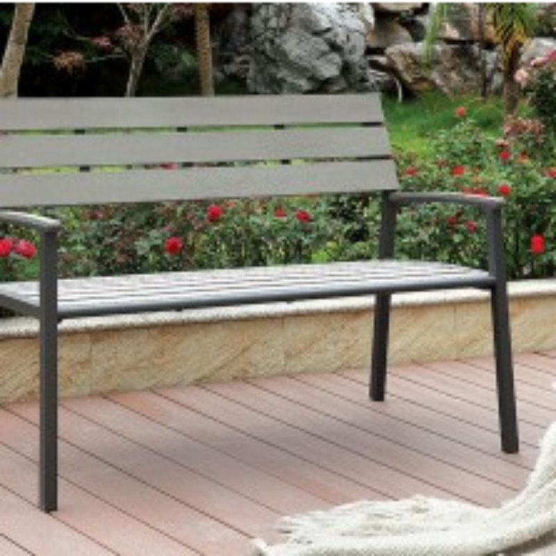 Banc de jardin en aluminium Abrego, Gris