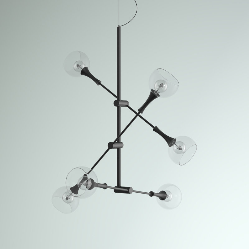 Rensselear 6 - Light Dimmable Sputnik Modern Linear Chandelier