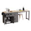 Îlot de cuisine avec table de salle à manger extensible, îlot de cuisine sur roulettes avec support à épices et 2 tiroirs-1596751317