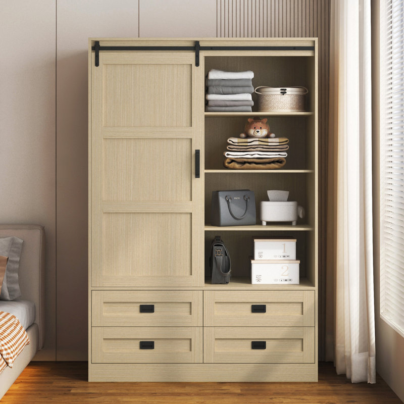 Armoire de rangement haute pour garde-robe, Naturel