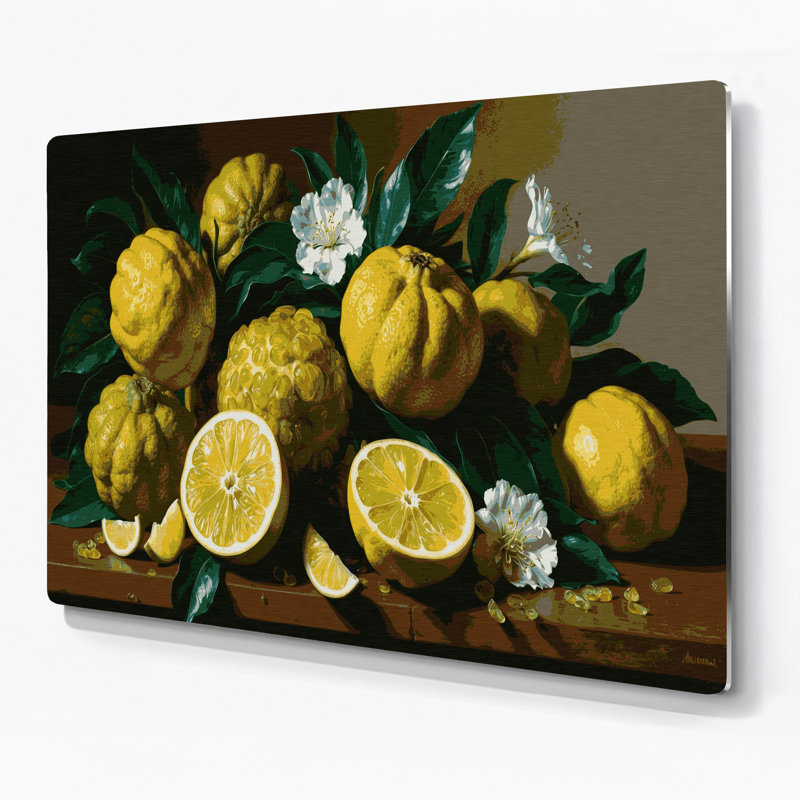Art mural en métal «Fruit Citron Green», H 11 po x l 14 po