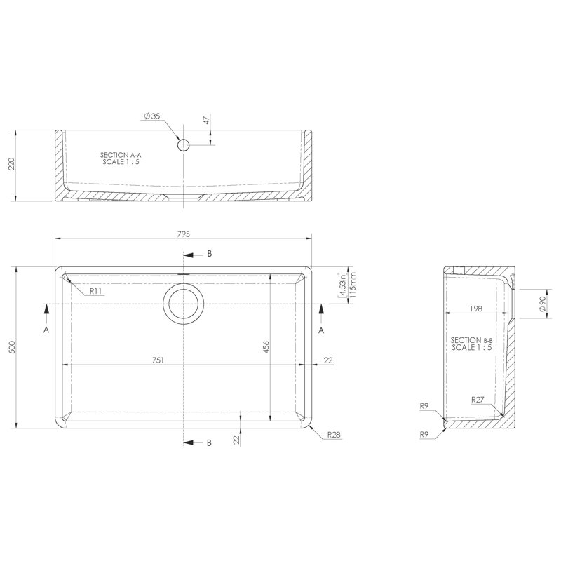 Single Bowl Farmhouse Kitchen Sink