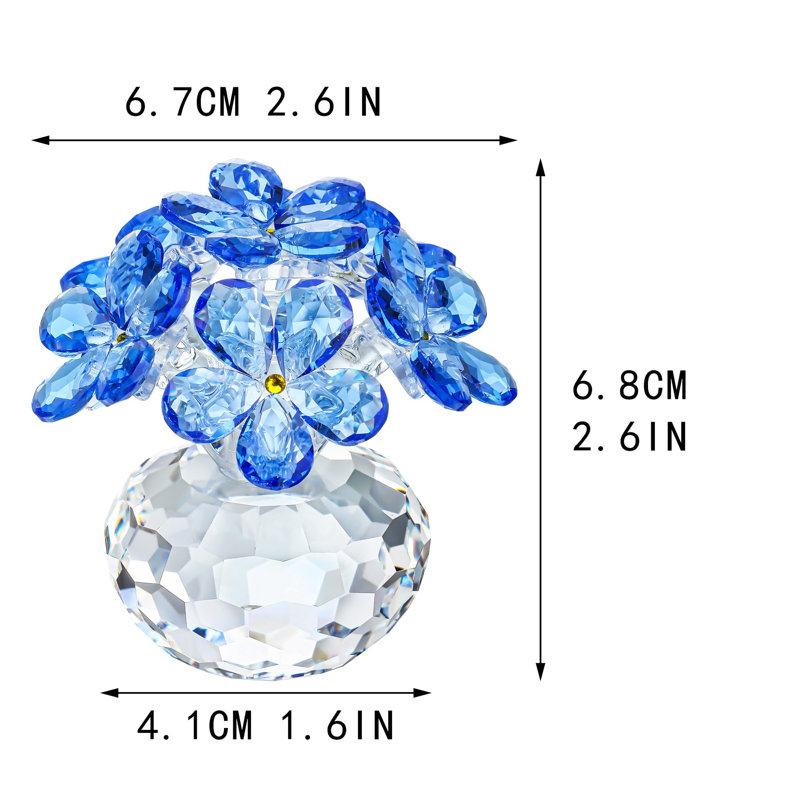 Figurine fleur bleue en cristal Forget Me Not
