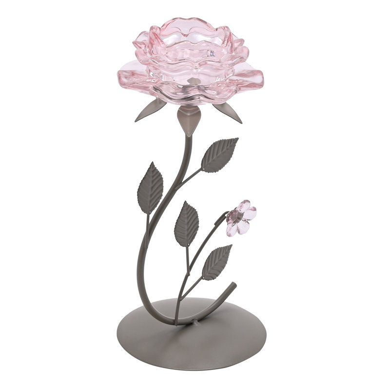 22.5Cm Glass Metal Tabletop Votive Holder