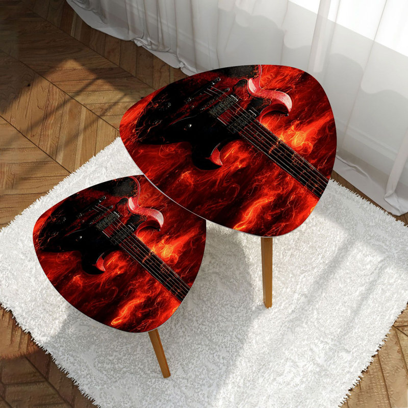 Ensemble de 2 tables basses gigognes Triangle