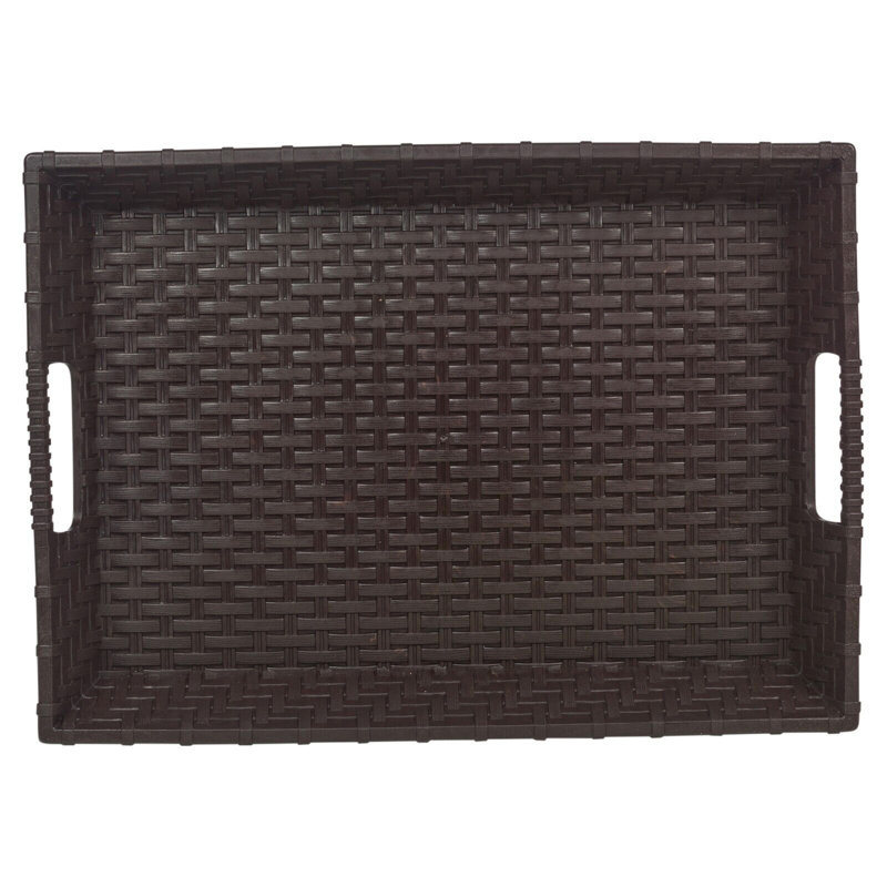 Bay Isle Home Ademoe Rattan Serving Dish, Black