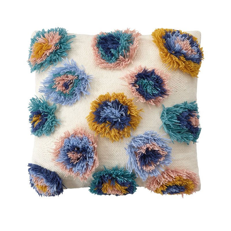 Coussin Shaggy Pom Poms