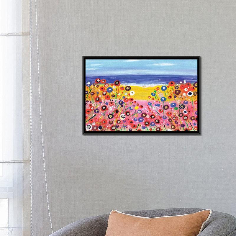 «A Summers Day», reproduction sur toile, H 18 po x l 26 po x P 1,5 po, Toile encadrée noire, Pas de tapis