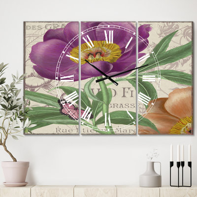 Horloge murale 3 panneaux Vintage