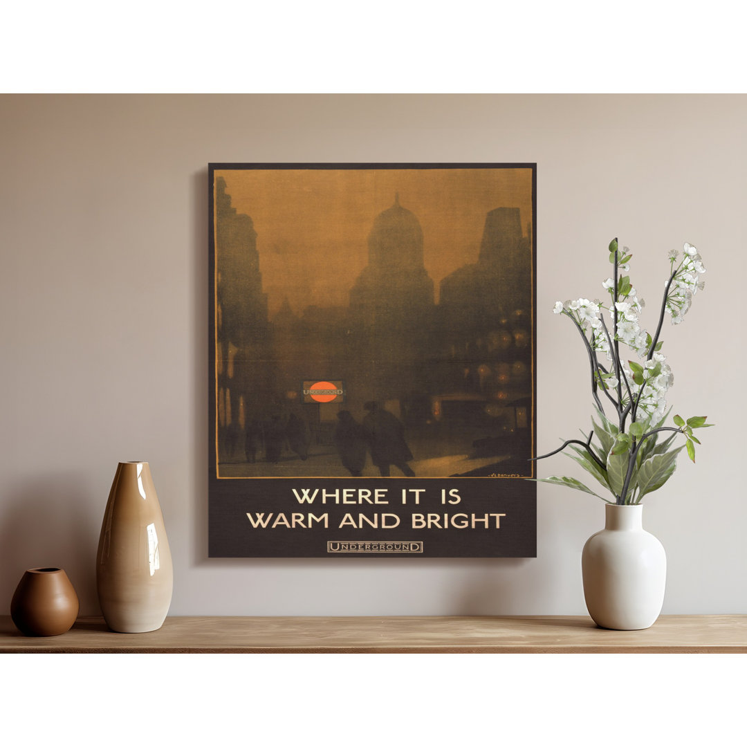 Vintage London Underground Canvas Wall Art, Retro Subway Poster, Gallery Wrapped Print, Ready to Hang, Transportation Art
