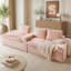 Canapé polyvalent en velours rose tortue: siège convertible à deux places avec méridienne gauche (chaise longue inclinable moelleuse pour les loisirs confortables), avec sièges en face à face, permutable entre la forme en L et la droite-1876194505