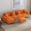 Canapé modulaire en chenille en U 114 po avec méridienne et pieds dorés-291939263