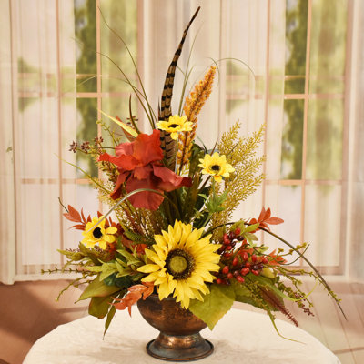 Faux Silk Arrangement in Vase