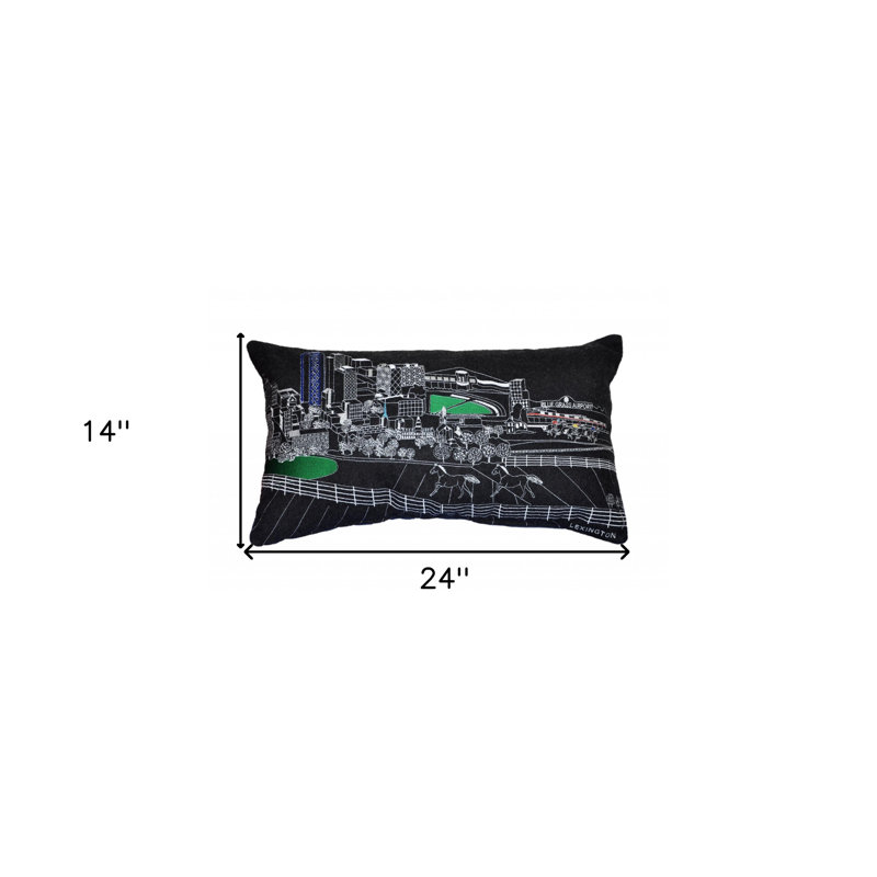 Coussin lombaire 14 po x 35 po Lexington Daylight Skyline, Gris, 14 po x 24 po