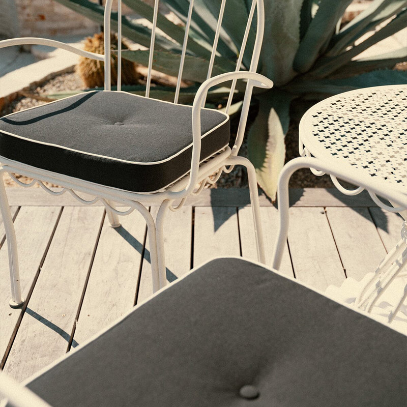 AL Fresco Dining Chair Cushion, Monaco Black Striped