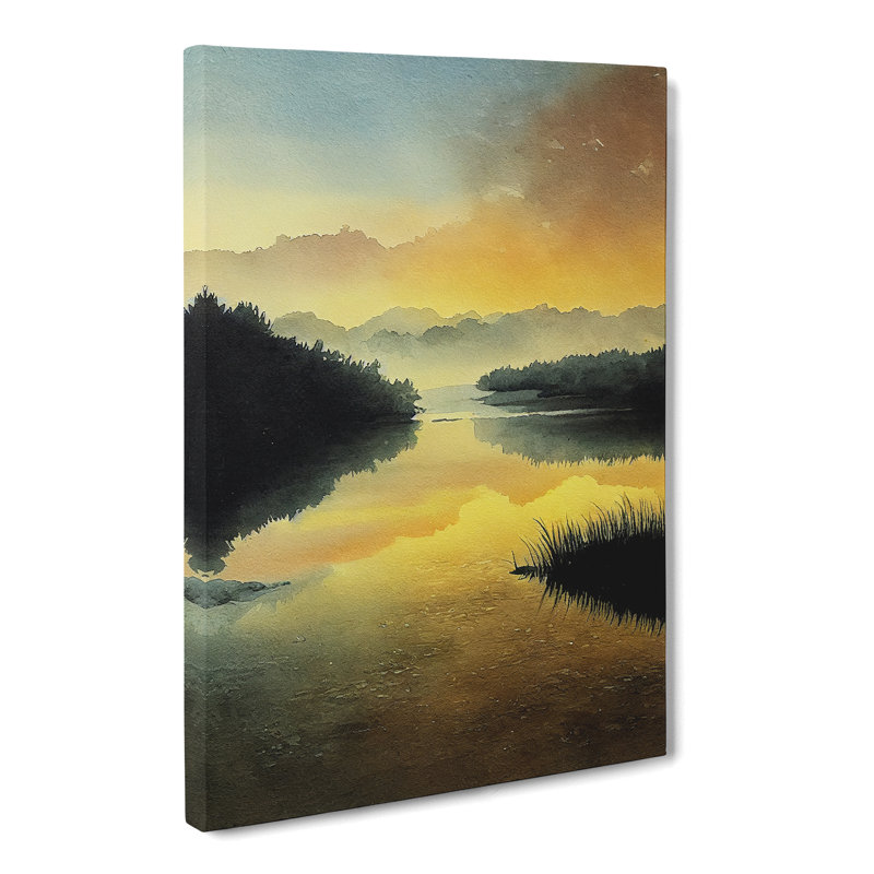 Watercolour Pond Vol.1 - Wrapped Canvas, 76cm H x 50cm W x 3cm D