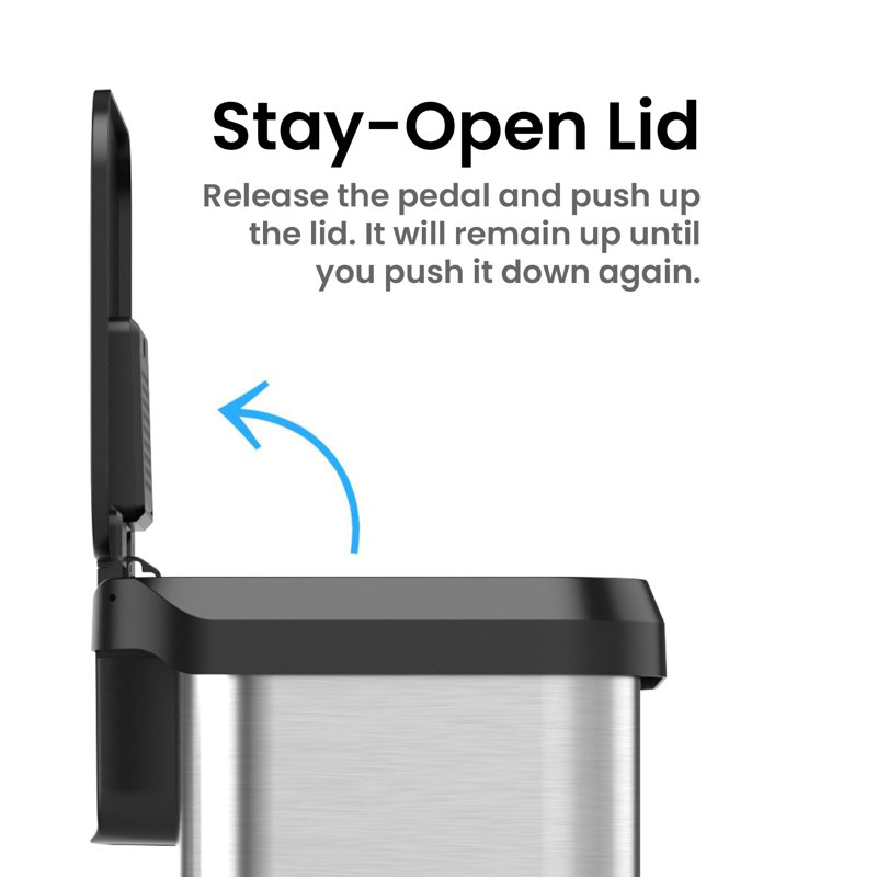 Brushed Stainless Steel 20 Gallon Pedal Trash Can