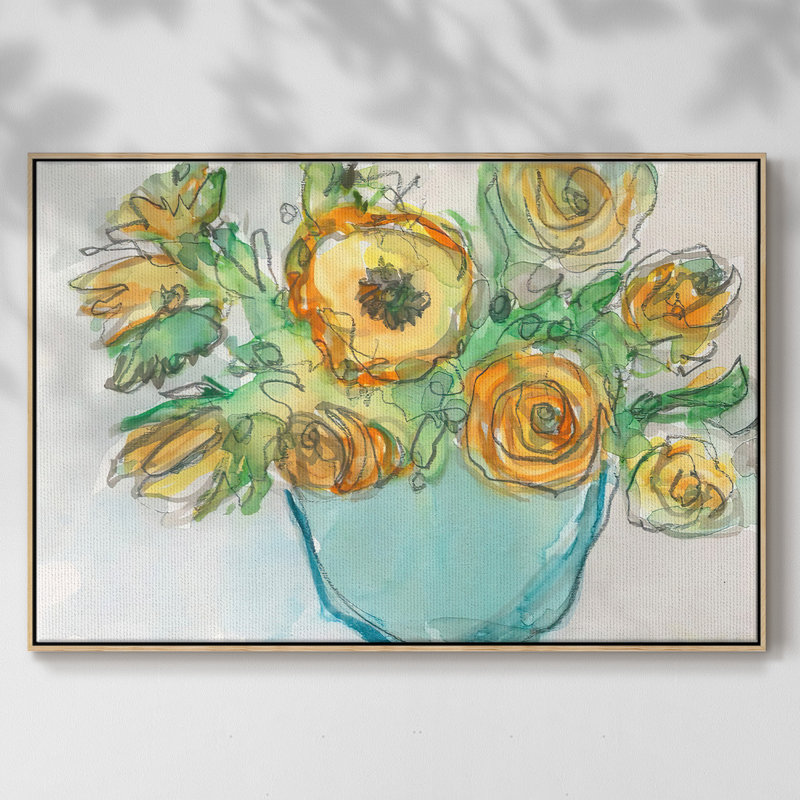 Accent floral printanier II, H 27 po x l 41 po x P 2 po, Toile encadrée NaturalWood