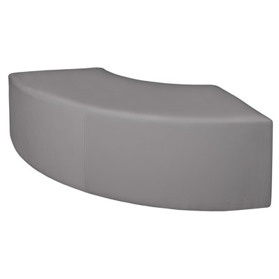 Aurora Curved Vinyl Ottoman by Orren Ellis