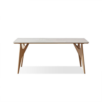 Modern Burlywood Rectangular Solid Wood Dining Table